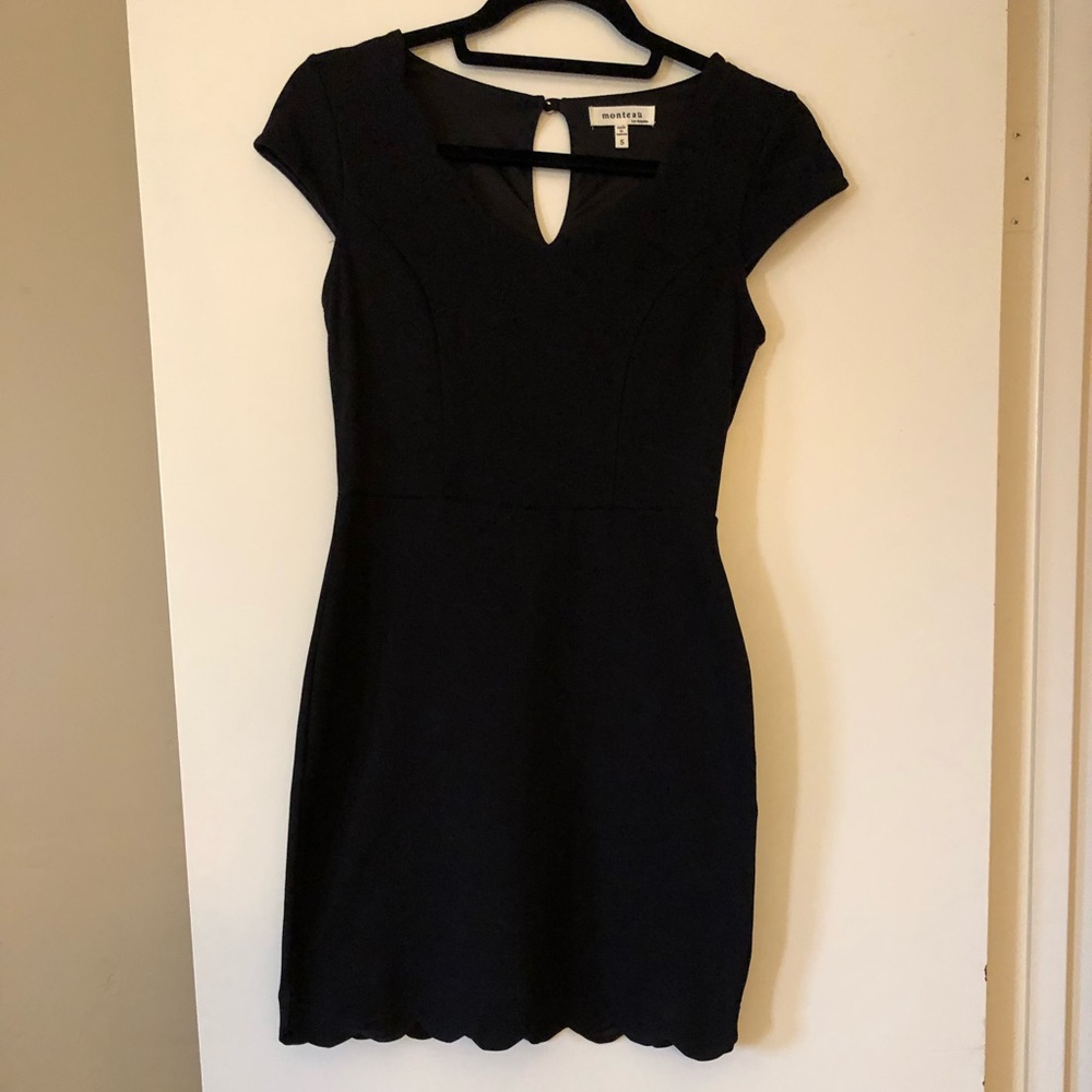 Darling Little Black Dress with scalloped trim